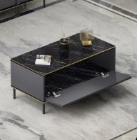 Журнальный столик Trendy Imaj Anthracit/Black Marble/Gold 90x40x45cm GTR006101 фото №3 — интернет-магазин Desire.md