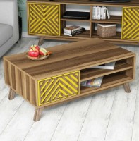 Журнальный столик Trendy Inci Walnut/Yellow 105x38x60cm GTR000654 фото №4 — интернет-магазин Desire.md