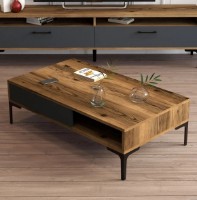 Журнальный столик Trendy Istanbul Walnut/Black/Anthracit 105x32x60cm GTR000630 фото №2 — интернет-магазин Desire.md