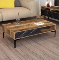 Журнальный столик Trendy Istanbul Walnut/Black/Black Marble 105x32x60cm GTR000631