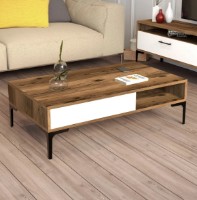 Журнальный столик Trendy Istanbul Walnut/Black/White 105x32x60cm GTR000633
