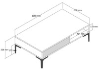 Журнальный столик Trendy Istanbul White/Black 105x32x60cm GTR000635 фото №4 — интернет-магазин Desire.md