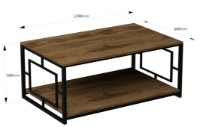 Журнальный столик Trendy Kelvin Walnut/Black 120x50x60cm GTR006145 фото №4 — интернет-магазин Desire.md