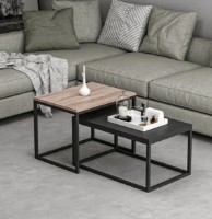 Măsuţă cafea Trendy Leka Black/Walnut 60x117x47cm GTR003729 2pcs imaginea #1 — magazin online Desire.md