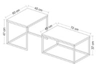 Măsuţă cafea Trendy Leka Black/Walnut 60x117x47cm GTR003729 2pcs imaginea #2 — magazin online Desire.md