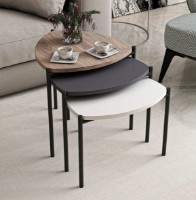 Măsuţă cafea Trendy Lenny Walnut/Anthracit/White/Black 45x45x45cm GTR003970 3pcs