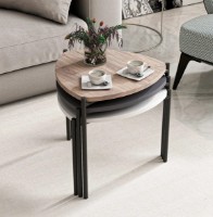 Măsuţă cafea Trendy Lenny Walnut/Anthracit/White/Black 45x45x45cm GTR003970 3pcs imaginea #3 — magazin online Desire.md