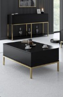 Журнальный столик Trendy Lord Black/Gold 90x40x60cm GTR006131 фото №3 — интернет-магазин Desire.md
