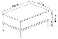 Măsuţă cafea Trendy Lord White/Black 90x40x60cm GTR006132 imaginea #2 — magazin online Desire.md