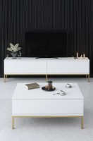Журнальный столик Trendy Lord White/Gold 90x40x60cm GTR006133