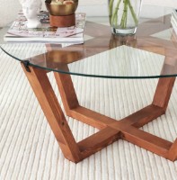 Журнальный столик Trendy Lotus Wood 75x75x35cm GTR000801 фото №3 — интернет-магазин Desire.md