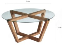 Журнальный столик Trendy Lotus Wood 75x75x35cm GTR000801 фото №4 — интернет-магазин Desire.md