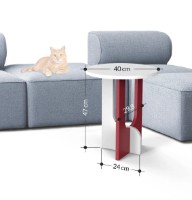 Журнальный столик Trendy Luna Oak/White 47x40x40cm GTR006655 фото №4 — интернет-магазин Desire.md