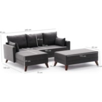 Canapea de colț Trendy Bella Anthracit L 205x140x85cm GTR003352 imaginea #7 — magazin online Desire.md