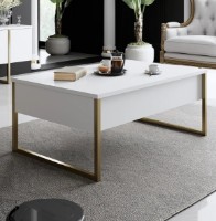 Журнальный столик Trendy Lux White/Gold 90x40x60cm GTR000553