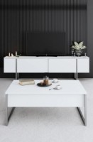 Журнальный столик Trendy Luxe White/Silver 90x40x60cm GTR006087 фото №2 — интернет-магазин Desire.md