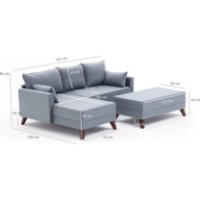 Угловой диван Trendy Bella Blue L 205x140x85cm GTR003354 фото №5 — интернет-магазин Desire.md