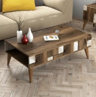 Журнальный столик Trendy Madrid Walnut/Black Marble 105x37.6x60cm GTR000616