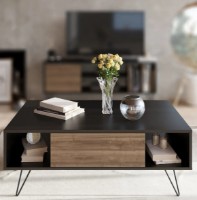 Журнальный столик Trendy Mistico Black/Walnut 120x46x60cm GTR006136 фото №2 — интернет-магазин Desire.md