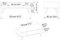 Журнальный столик Trendy Mistico Black/Walnut 120x46x60cm GTR006136 фото №3 — интернет-магазин Desire.md