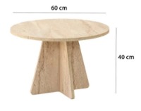 Журнальный столик Trendy Mushroom Travertin 60x60x40cm GTR006139 фото №2 — интернет-магазин Desire.md