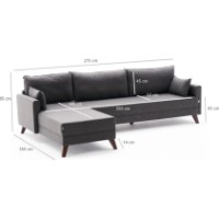 Угловой диван Trendy Bella Anthracit L 275x165x85cm GTR003503 фото №5 — интернет-магазин Desire.md