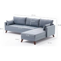 Угловой диван Trendy Bella Soft Blue L 275x165x85cm GTR003508 фото №7 — интернет-магазин Desire.md