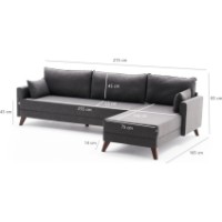 Canapea de colț Trendy Bella Anthracit R 275x165x85cm GTR003577 imaginea #5 — magazin online Desire.md