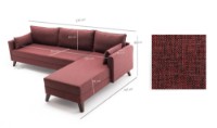 Угловой диван Trendy Bella Claret Red R 275x165x85cm GTR003580 фото №6 — интернет-магазин Desire.md