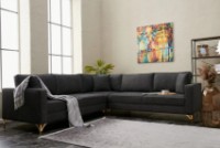 Угловой диван Trendy Berlin Anthracit/Gold 258x258x88cm GTR003698 фото №2 — интернет-магазин Desire.md