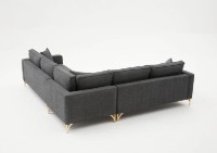 Угловой диван Trendy Berlin Anthracit/Gold 258x258x88cm GTR003698 фото №7 — интернет-магазин Desire.md