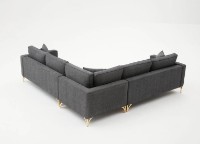 Угловой диван Trendy Berlin Anthracit/Gold 258x258x88cm GTR003698 фото №8 — интернет-магазин Desire.md