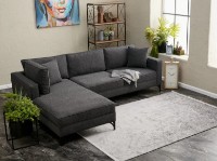 Угловой диван Trendy Berlin Anthracit/Black L 258x181x83cm GTR003520 фото №2 — интернет-магазин Desire.md