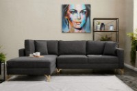Угловой диван Trendy Berlin Anthracit/Gold L 258x181x83cm GTR003521