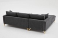 Угловой диван Trendy Berlin Anthracit/Gold L 258x181x83cm GTR003521 фото №5 — интернет-магазин Desire.md