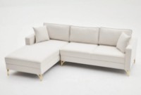 Угловой диван Trendy Berlin Cream/Gold L 258x181x83cm GTR003523 фото №7 — интернет-магазин Desire.md