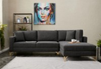 Угловой диван Trendy Berlin Anthracit/Gold R 258x181x83cm GTR003595