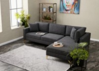 Угловой диван Trendy Berlin Anthracit/Gold R 258x181x83cm GTR003595 фото №2 — интернет-магазин Desire.md