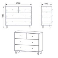 Comodă Компанит 22 1000  Дуб Сонома imaginea #2 — magazin online Desire.md