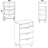 Comodă Компанит 3 Ателье Светлый imaginea #2 — magazin online Desire.md