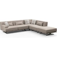 Угловой диван Trendy Bentley L3-C-O1-PUF Beige 302x302x80cm GTR003702 фото №7 — интернет-магазин Desire.md