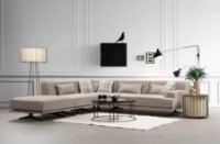 Угловой диван Trendy Bentley PUF-O1-C-3R Beige 302x302x80cm GTR003703 фото №2 — интернет-магазин Desire.md