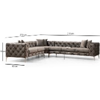 Угловой диван Trendy Como Anthracit L 310x270x70cm GTR003525 фото №4 — интернет-магазин Desire.md
