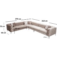 Canapea de colț Trendy Como Beige L 310x270x73cm GTR003524 imaginea #6 — magazin online Desire.md