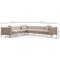 Canapea de colț Trendy Como Ecru L 310x270x70cm GTR003526 imaginea #5 — magazin online Desire.md