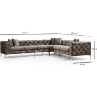 Угловой диван Trendy Como Anthracit R 310x270x70cm GTR003599 фото №5 — интернет-магазин Desire.md