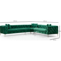 Угловой диван Trendy Como Green R 310x270x70cm GTR003601 фото №7 — интернет-магазин Desire.md