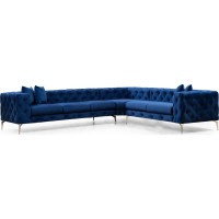 Угловой диван Trendy Como Navy Blue R 310x270x70cm GTR003602 фото №6 — интернет-магазин Desire.md