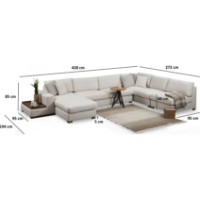 Canapea de colț Trendy Bucla 10 Beige 428x272x85cm GTR003686 imaginea #8 — magazin online Desire.md