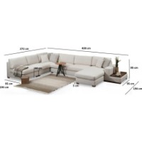 Угловой диван Trendy Bucla 9 Beige 428x272x85cm GTR003687 фото №6 — интернет-магазин Desire.md